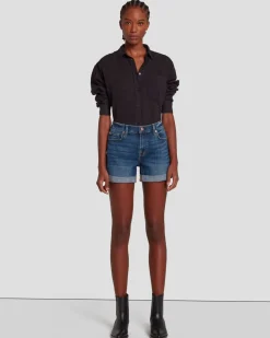 Broken Twill Mid Roll Short in Vanity
