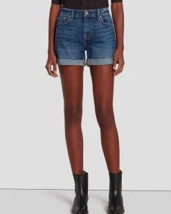 Broken Twill Mid Roll Short in Vanity