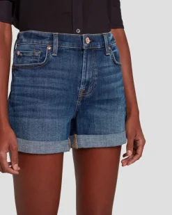Broken Twill Mid Roll Short in Vanity