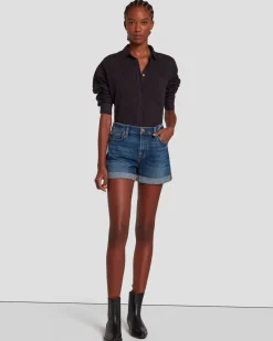 Broken Twill Mid Roll Short in Vanity