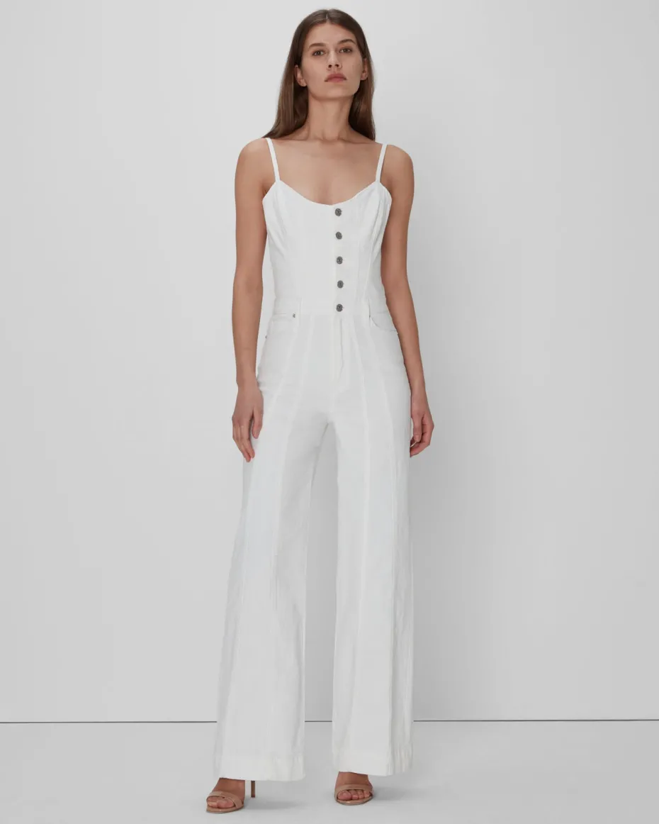 Bustier Jumpsuit In White