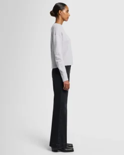 Cashmere Blend Crewneck Sweater in Black