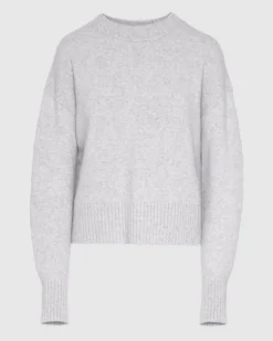 Cashmere Blend Crewneck Sweater in Black