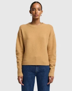 Cashmere Blend Crewneck Sweater in Black
