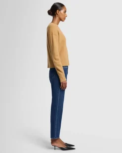 Cashmere Blend Crewneck Sweater in Black