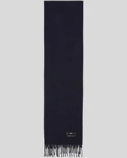 Cashmere Blend Scarf in Navy