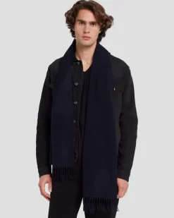 Cashmere Blend Scarf in Navy