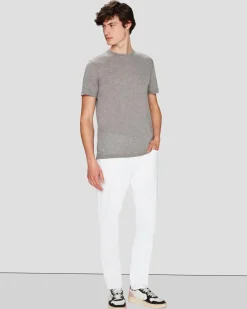 Cashmere Blend Tee in Heather Grey