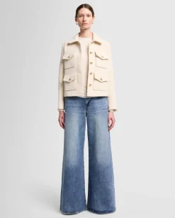 Cashmere Boucle Jacket in Milk