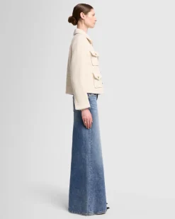Cashmere Boucle Jacket in Milk