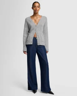 Cashmere Boyfriend Cardigan in Quiet Grey