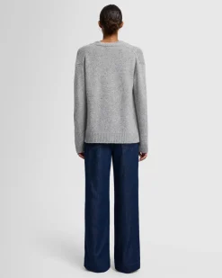 Cashmere Boyfriend Cardigan in Quiet Grey