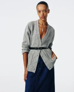 Cashmere Boyfriend Cardigan in Quiet Grey