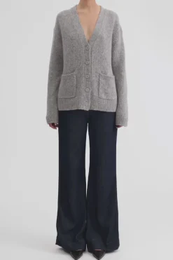Cashmere Boyfriend Cardigan in Quiet Grey