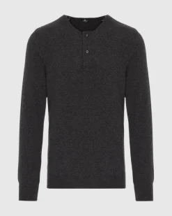Cashmere Henley Sweater in Nutshell