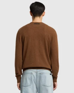 Cashmere Henley Sweater in Nutshell