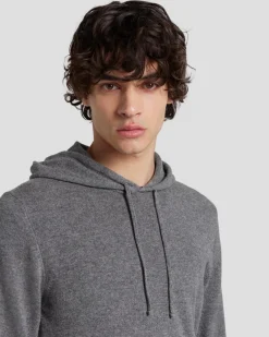 Cashmere Hoodie in Heather Grey