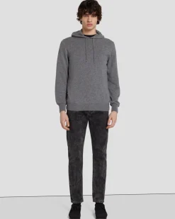 Cashmere Hoodie in Heather Grey