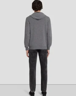 Cashmere Hoodie in Heather Grey