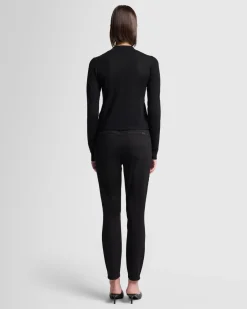 Cashmere Mock Neck Sweater in Black