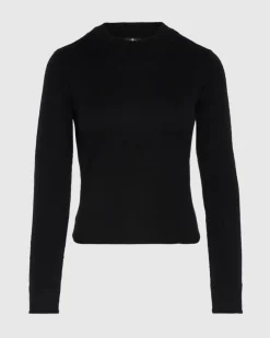Cashmere Mock Neck Sweater in Black