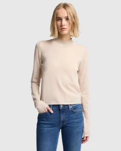Cashmere Mock Neck Sweater in Black