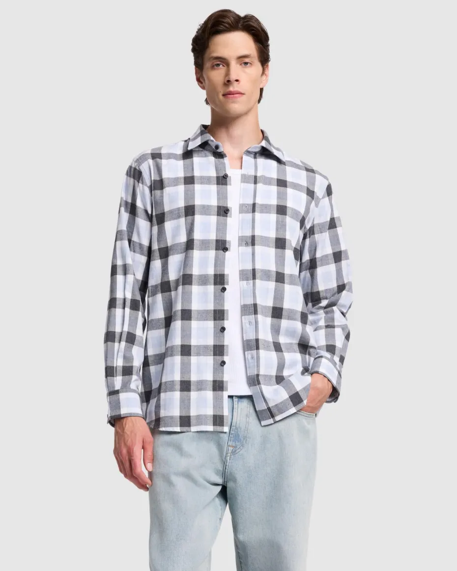 Checkered Flannel in Grey Melange