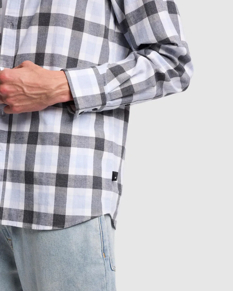 Checkered Flannel in Grey Melange
