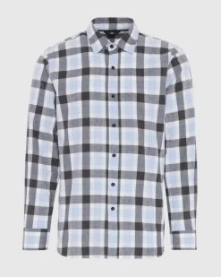 Checkered Flannel in Grey Melange