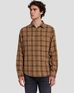 Checkered Overshirt in Sand