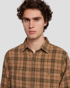 Checkered Overshirt in Sand