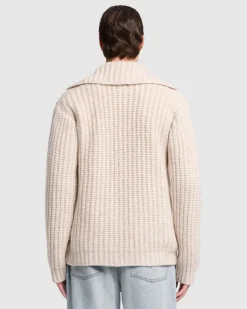 Chunky Knit Cardigan in Light Brown