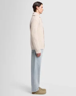 Chunky Knit Cardigan in Light Brown