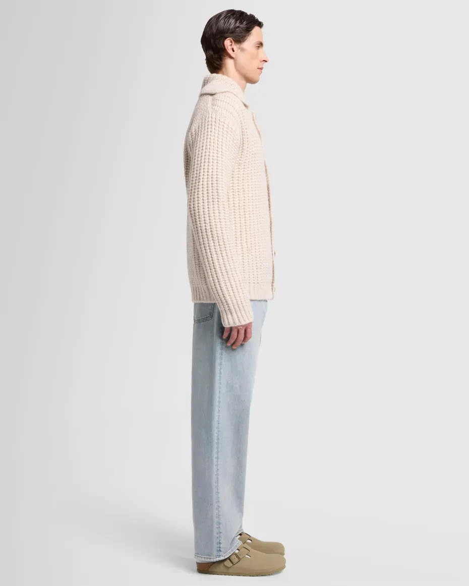 Chunky Knit Cardigan in Light Brown