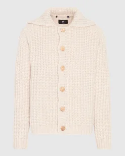 Chunky Knit Cardigan in Light Brown