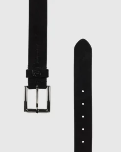 Classic Italian Suede Belt in Black