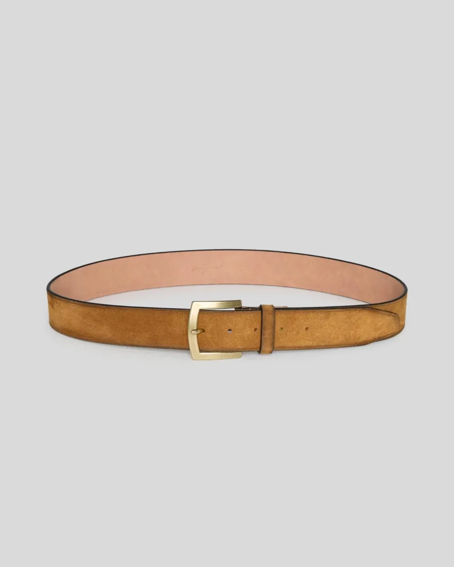 Classic Suede Belt in Dark Brown
