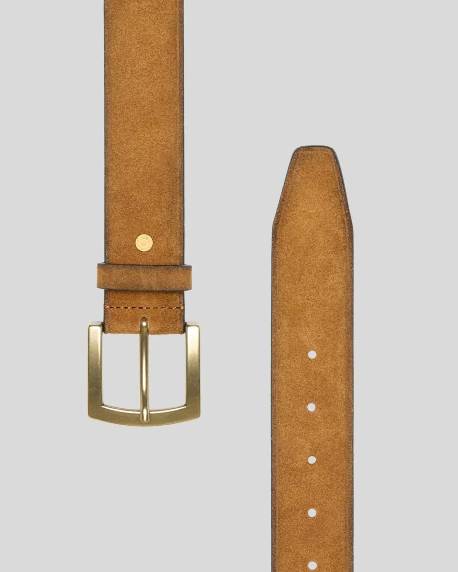 Classic Suede Belt in Dark Brown