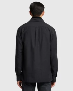Cotton-Cashmere Button Up Shirt in Light Grey