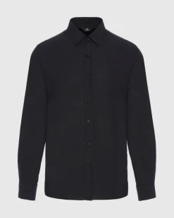 Cotton-Cashmere Button Up Shirt in Light Grey