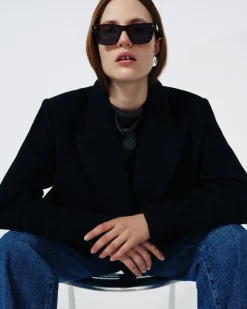 Cropped Wool Jacket in Milk