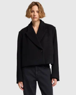 Cropped Wool Jacket in Milk