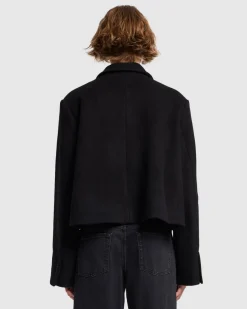 Cropped Wool Jacket in Milk