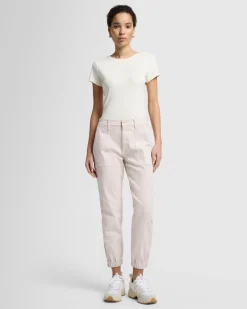 Darted Boyfriend Jogger in Coated Vintage White