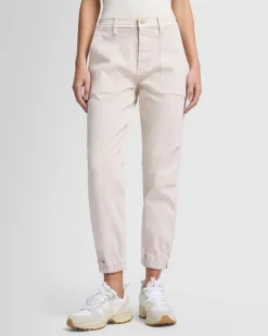 Darted Boyfriend Jogger in Coated Vintage White