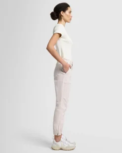 Darted Boyfriend Jogger in Coated Vintage White