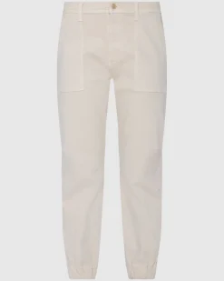 Darted Boyfriend Jogger in Coated Vintage White
