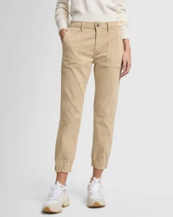 Darted Boyfriend Jogger in Sateen Safari