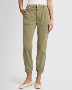 Darted Boyfriend Jogger in Sateen Safari