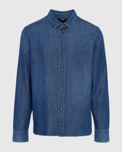 Denim Button Up Shirt in Harmattan
